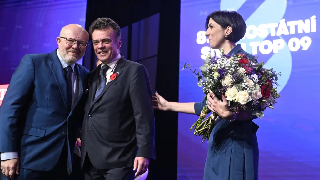 Vlastimil Válek, Tomáš Czernin a Markéta Pekarová Adamová na sněmu TOP 09