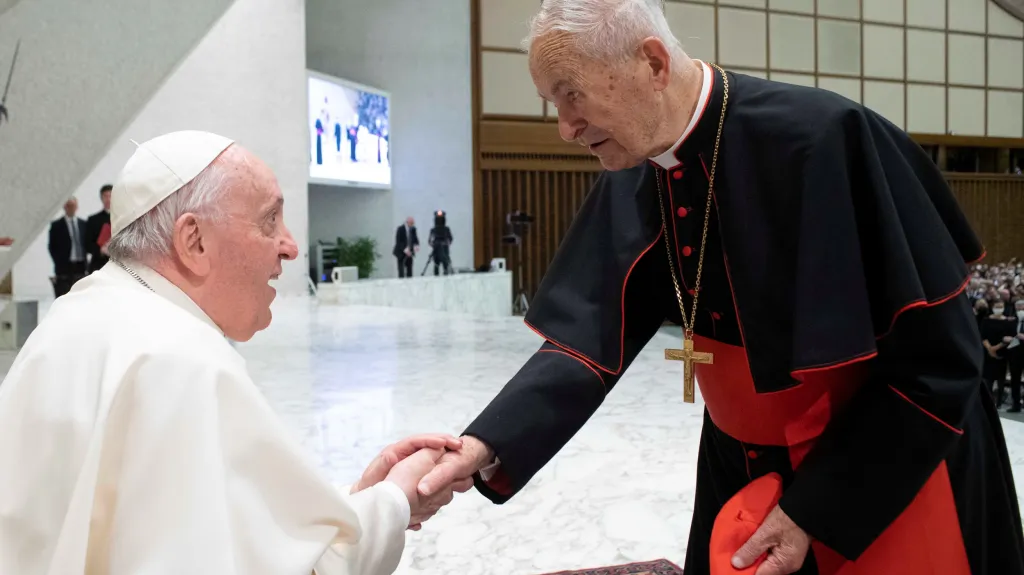 Jozef Tomko s papežem Františkem