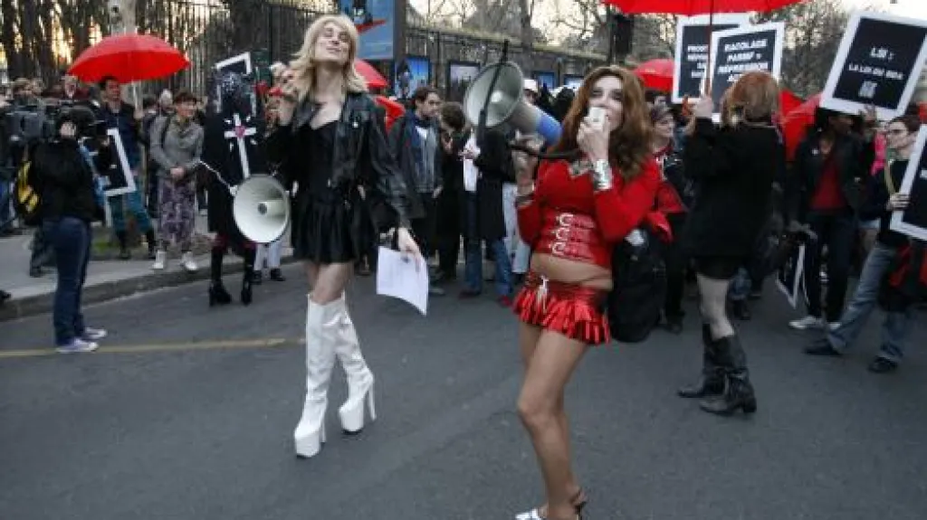 Demonstrace pařížských prostitutek