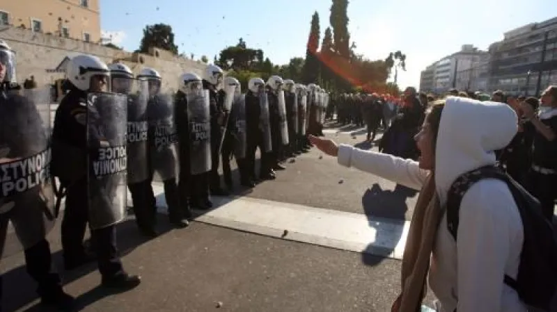 Protesty před řeckým parlamentem