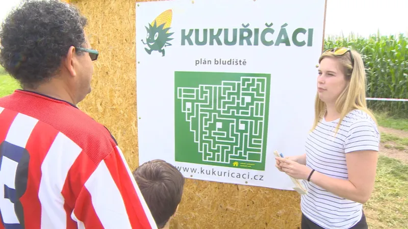 Plánek kukuřičného labyrintu