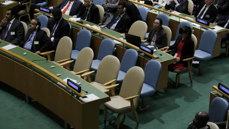 Ukrajinská delegace během projevu Putina opustila sál