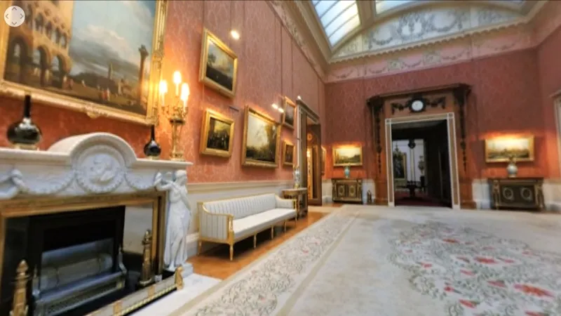 Záběr z virtuální prohlídky Buckinghamského paláce