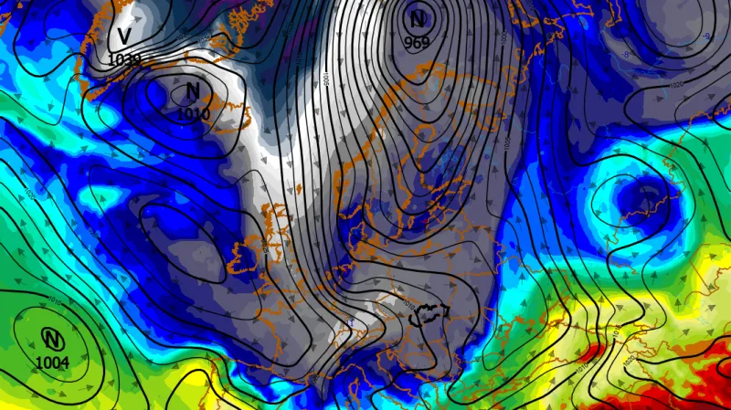 Vpád studeného arktického vzduchu zasáhne do středečního rána velkou část Evropy