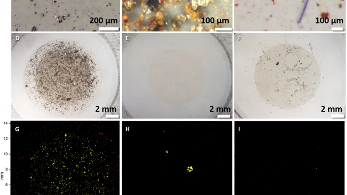 Ukázky mikroplastů objevených na Špicberkách