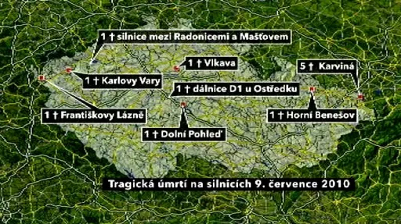 Úmrtí na silnicích z 9. července