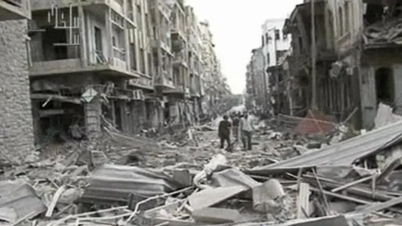 Následky bojů v Sýrii