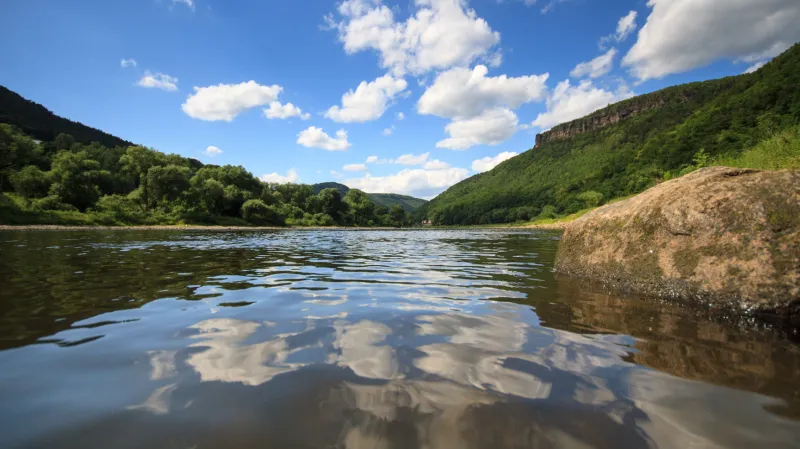 Labské údolí u Loubí v Děčíně, kde by měl vzniknout jez