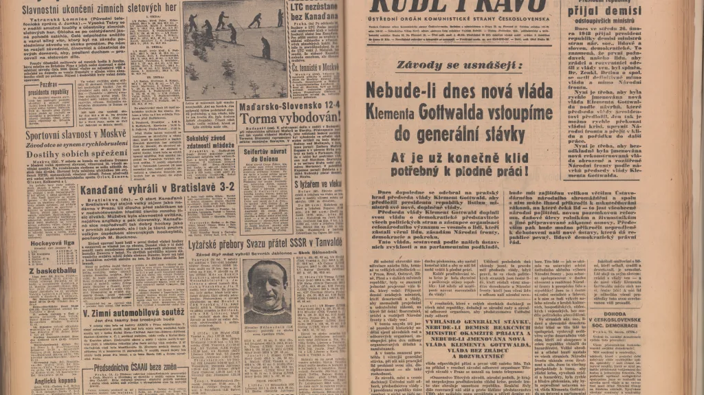 Rudé právo z 25. února 1948