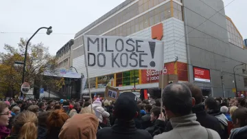 Kritici prezidenta Miloše Zemana na Národní třídě