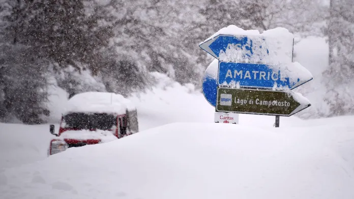 Situaci ve střední Itálii komplikují přívaly sněhu