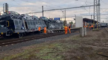 Vykolejení vlaku v Kolíně