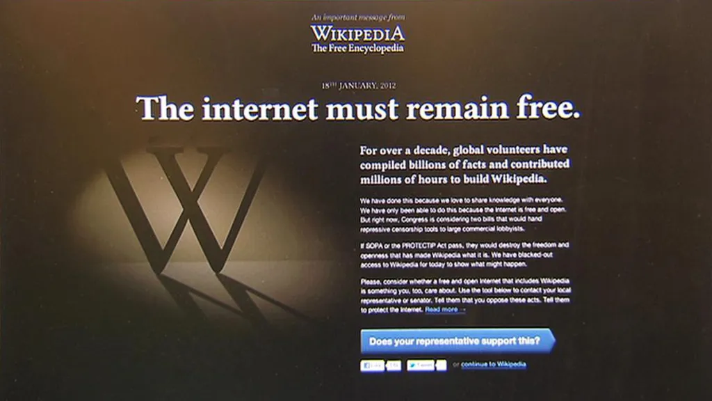 Wikipedie se na 24 hodin vypne