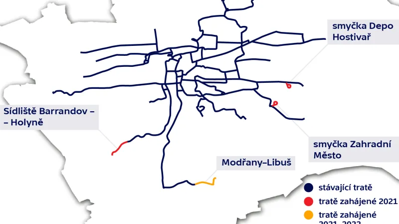 Plánované nové tramvajové tratě v Praze