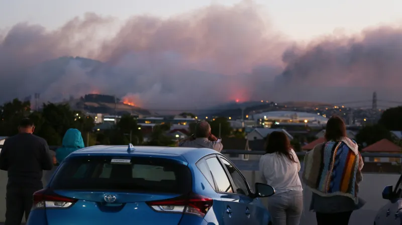 Lesní požáry u Christchurch