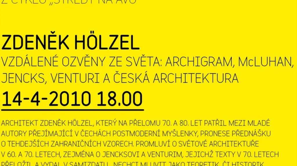 Přednáška Zdeňka Hölzela