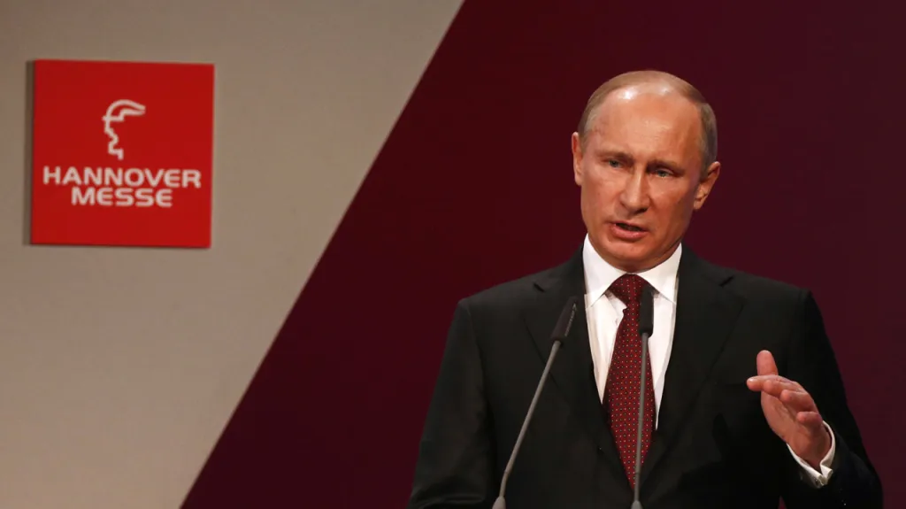 Vladimir Putin na zahájení hannoverského veletrhu