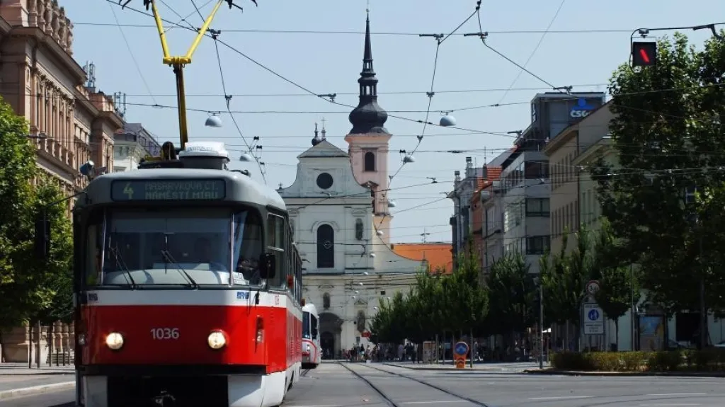 Tramvajový provoz v centru Brna