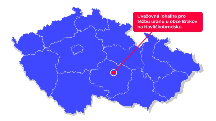 Těžba uranu u obce Brzkov