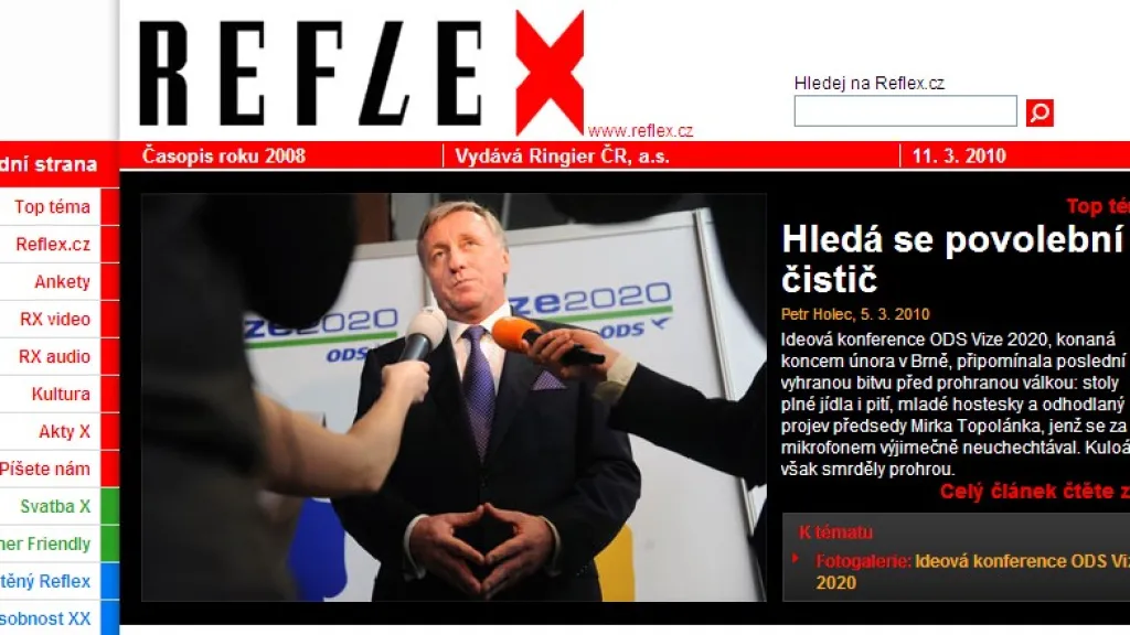 Web časopisu Reflex