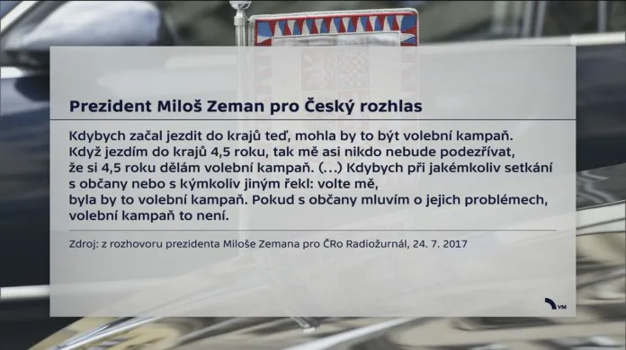 Prezident Miloš Zeman o cestách po krajích