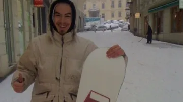Snowboardové radovánky v centru Brna