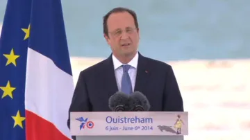 Francois Hollande během projevu k 70. výročí vylodění