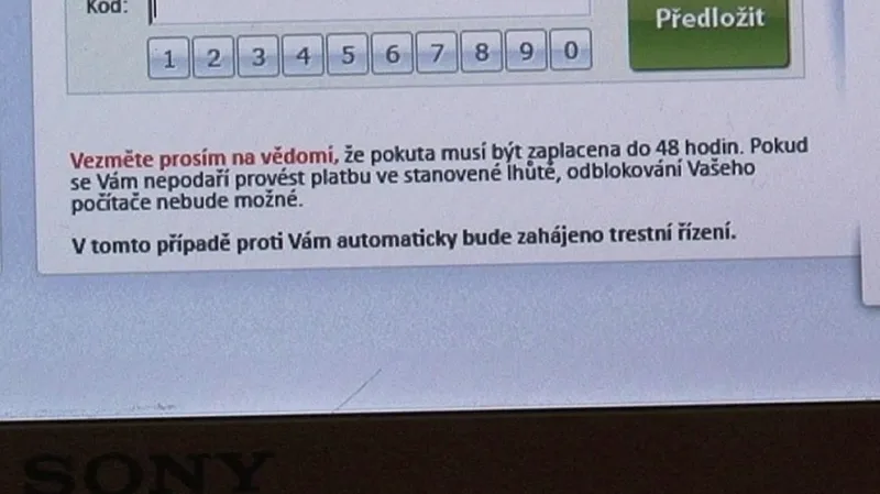 Podvodný program vyhrožuje trestním řízením