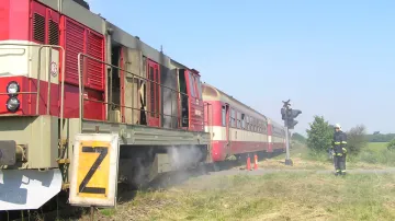 Lokomotiva po požáru
