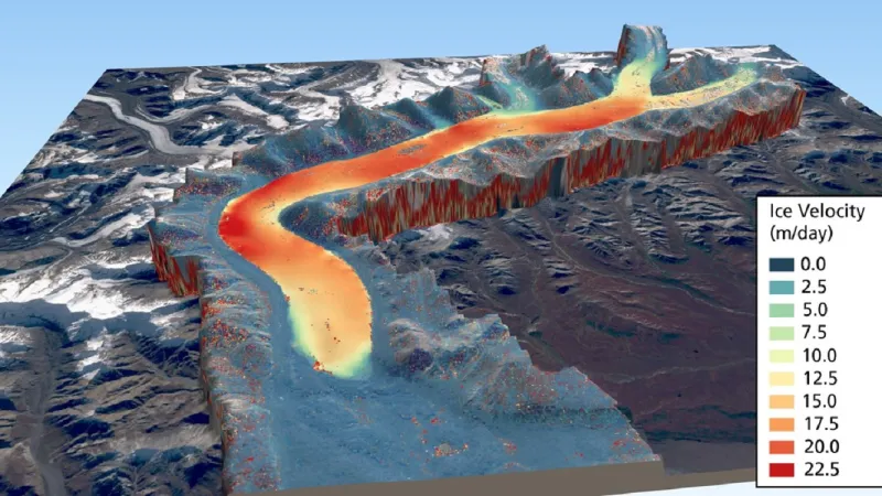 Rychlost pohybu Mulgrewova ledovce