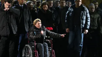 Expremiérka Julija Tymošenková na Majdanu