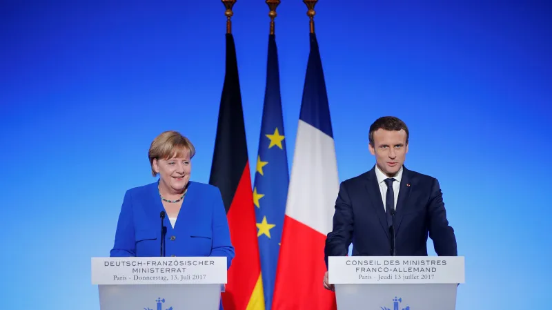 Angela Merkelová a Emmanuel Macron