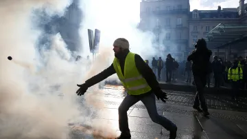 Protesty žlutých vest ve městě Angers