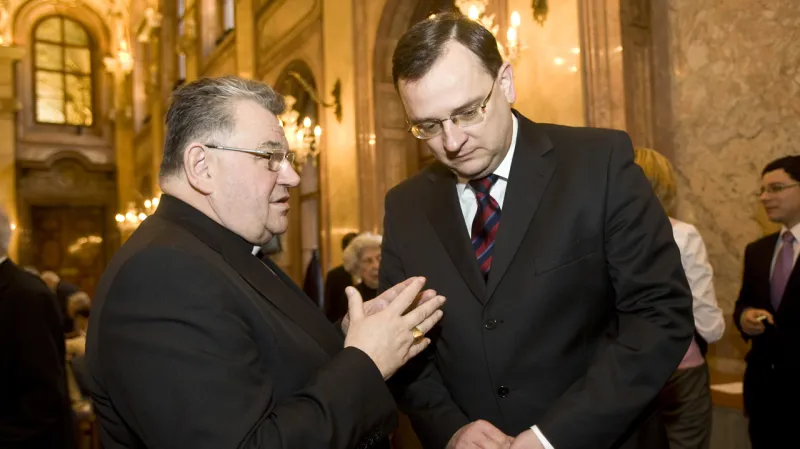 Dominik Duka a Petr Nečas