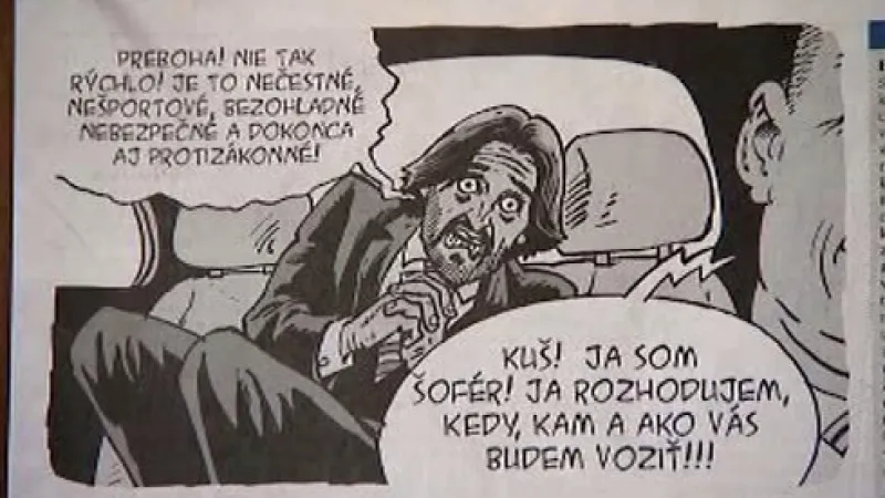 Slovenský ministr vnitra Robert Kaliňák je vezen ve svém voze nepřiměřenou rychlostí.