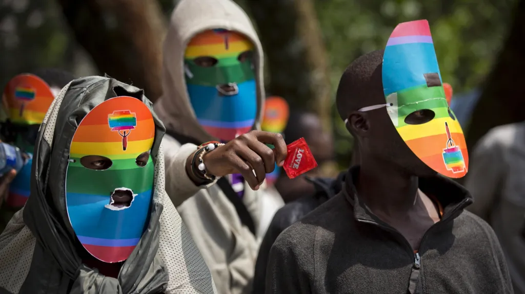 Demonstrace na podporu homosexuálů v Ugandě