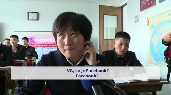 Reakce severokorejských studentů na otázky kolem Facebooku