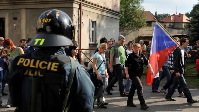 Protiromská demonstrace ve Varnsdorfu