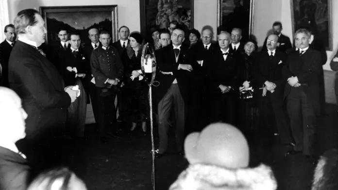 Hermann Göring při projevu na výstavě Noví italští mistři v paláci korunního prince v Berlíně, 1933