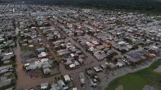 Dronový záběr zatopeného města Sao Leopoldo