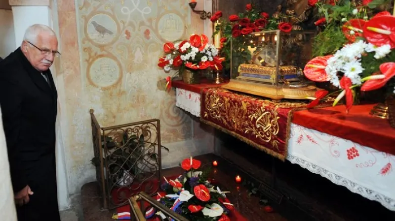 Václav Klaus v bazilice sv. Václava