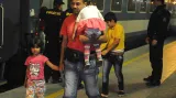 Zadržení utečenců na vlakovém nádraží v Břeclavi