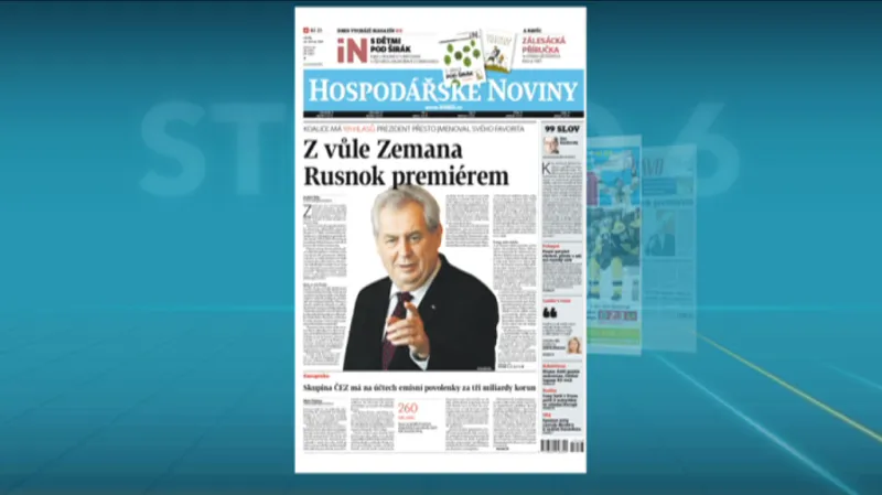 Deníky ke jmenování Rusnoka premiérem