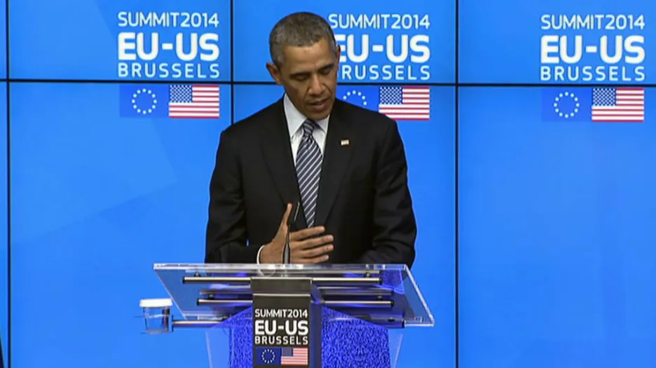 Barack Obama na brífinku po summitu EU-USA