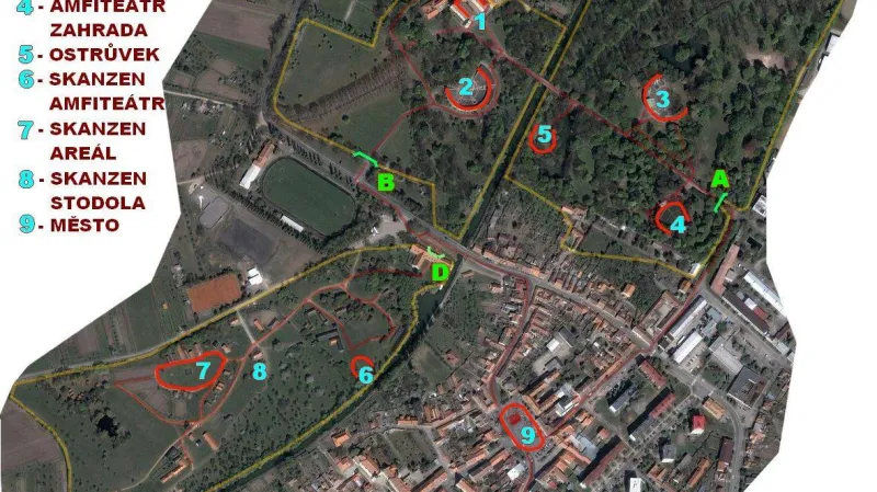 Mapa míst konání festivalu ve Strážnici