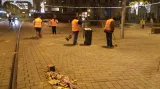 Úklid na náměstí Svobody v Brně