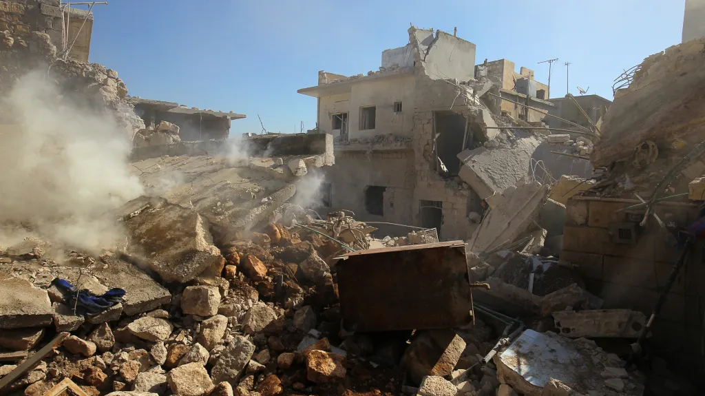 Město Darat Izza v provincii Aleppo po náletu