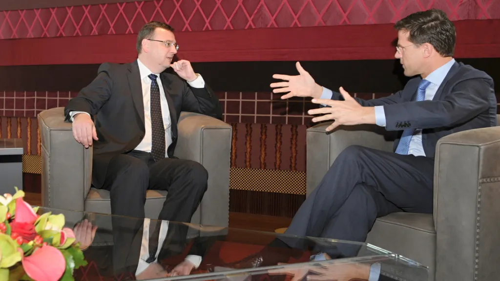 Mark Rutte a Petr Nečas