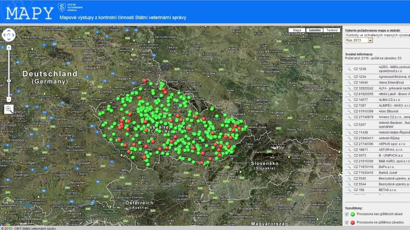 Výsledky veterinárních kontrol