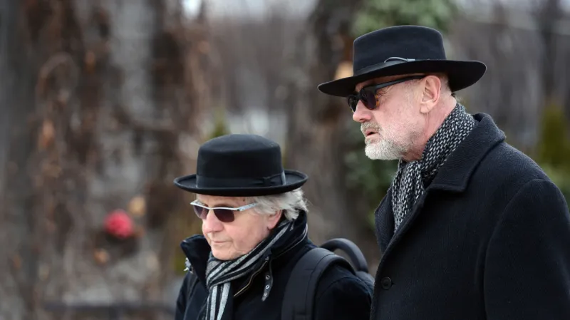 Jan Ruml na pohřbu Rudolfa Battěka